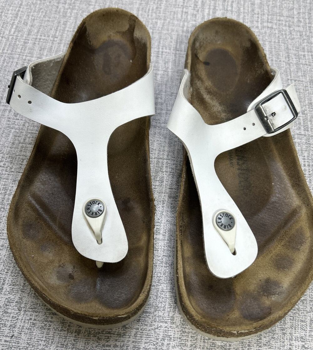 Birkenstock Womens Gizeh White Birko Flor Thong Sandals Size 42 US  L 11 M 9